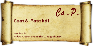 Csató Paszkál névjegykártya